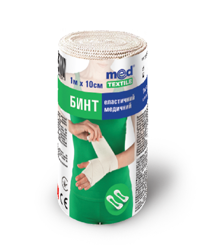 Бинт еластичний медичний MEDTEXTILE середньої розтяжності, 1 м x 10 см